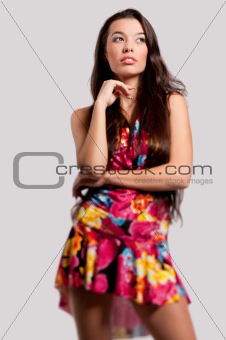  woman in an elegant dress