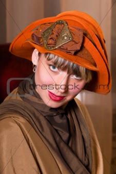young woman in an elegant hat