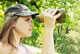 girl the binoculars