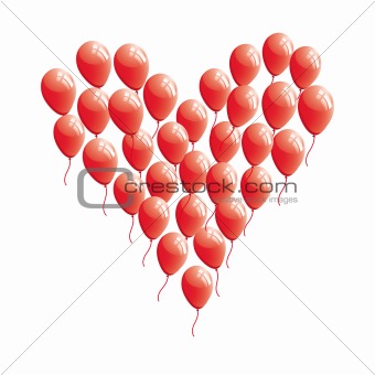 Red abstract heart balloon