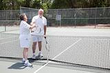 Tennis Seniors Handshake with Copyspace