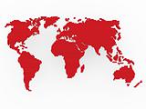world map red