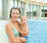 Mother And Child In Aquapark