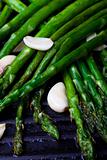 grilled green asparagus and garlic