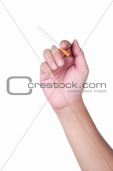 Hand holding a cigarette