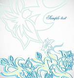 Blue flowers on white background. Vector