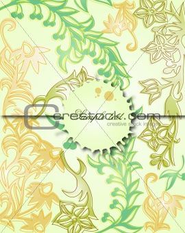 Classical background with a flower pattern. Vector