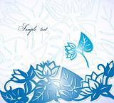 Blue flowers on white background. Vector