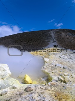 Sulfurous fumaroles, Vulcano, Lipari, Sicily, Italy