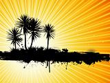 Grunge palm trees background