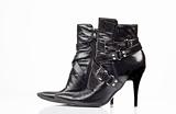 Black leather lady's boot 