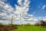 Country panorama with turbines