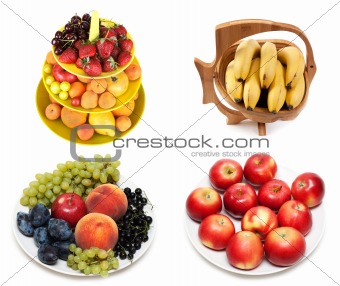Ð¡ollage from fruit on plate