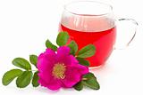 wild rose flower and tea