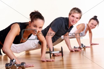 people group  doing fitness exercises