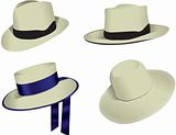 Four Panama vector hats