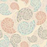 vector seamless background with sea shells