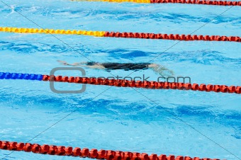swimmer swimming in a pool 