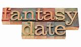 fantasy date in letterpress type