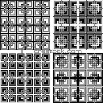 Seamless checkered patterns set.