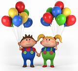 kids with balloons