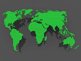 world map black green