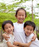 happy asian children