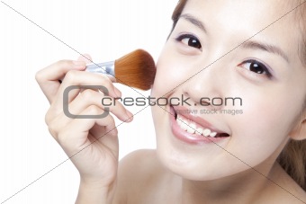 close up of Beautiful Woman Face and Make-up concept