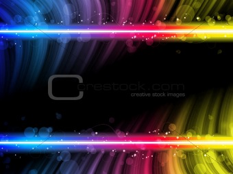 Disco Abstract Colorful Waves on Black Background