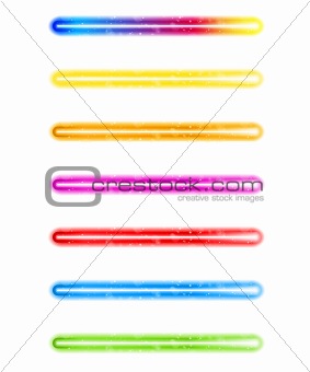 Laser Neon Colorful Lights on White Background