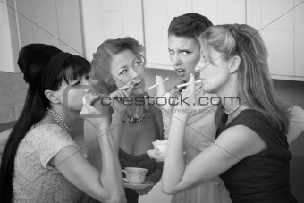 Four Women Smoking