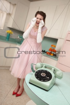 Woman Weeps By The Telephone