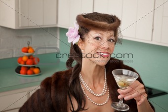 Woman Enjoying Martini