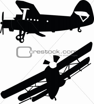 two airplanes - vector