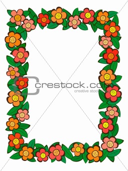 cartoon flower pattern frame