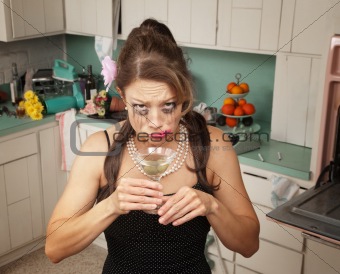 Weeping Woman Drinking Martini