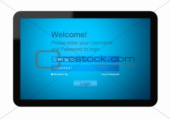 Welcome screen on Tablet PC