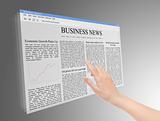 Future screen concept with business news