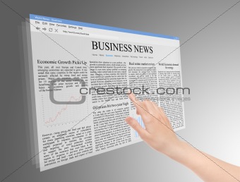 Future screen concept with business news
