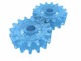 Two Blue gear wheel