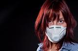 girl wearing protective mask