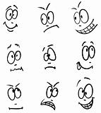 Emotion, vector set of nine face 
