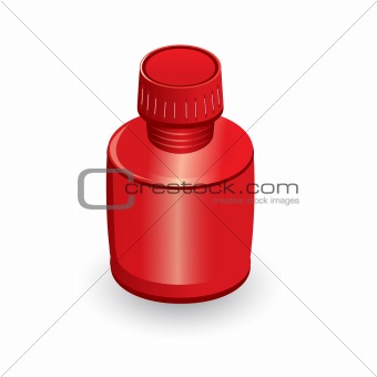 Medical bottle of red