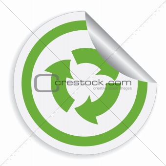 Eco label with recycle symbol