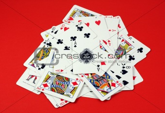 Playing cards pile