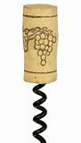 Wine cork on screw