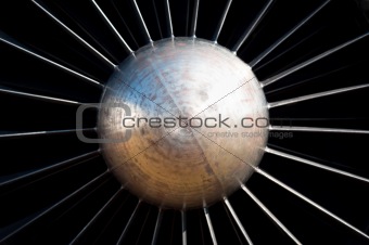 Jet turbine engine centered view