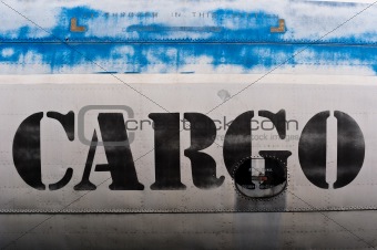 Cargo sign on an airplane