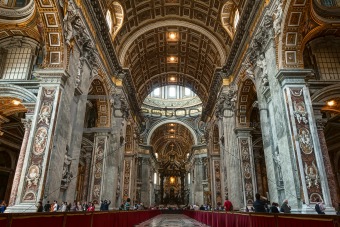 Saint Peter's basilica interior in Vatican