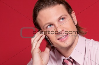 Businessman talking over the cellphone
